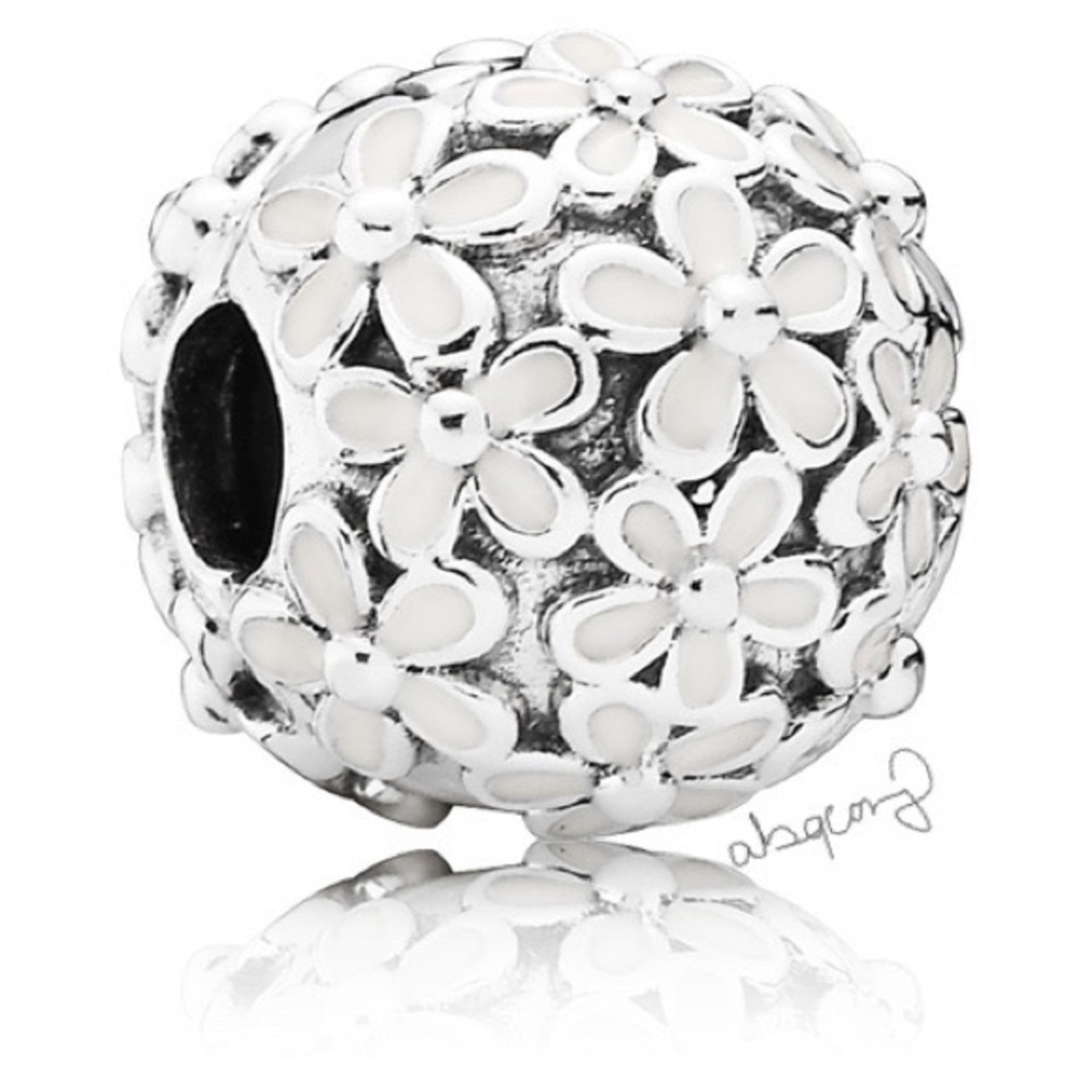 EUC Pandora 791494EN12 Sterling Silver Darling Daisy Meadow Clip